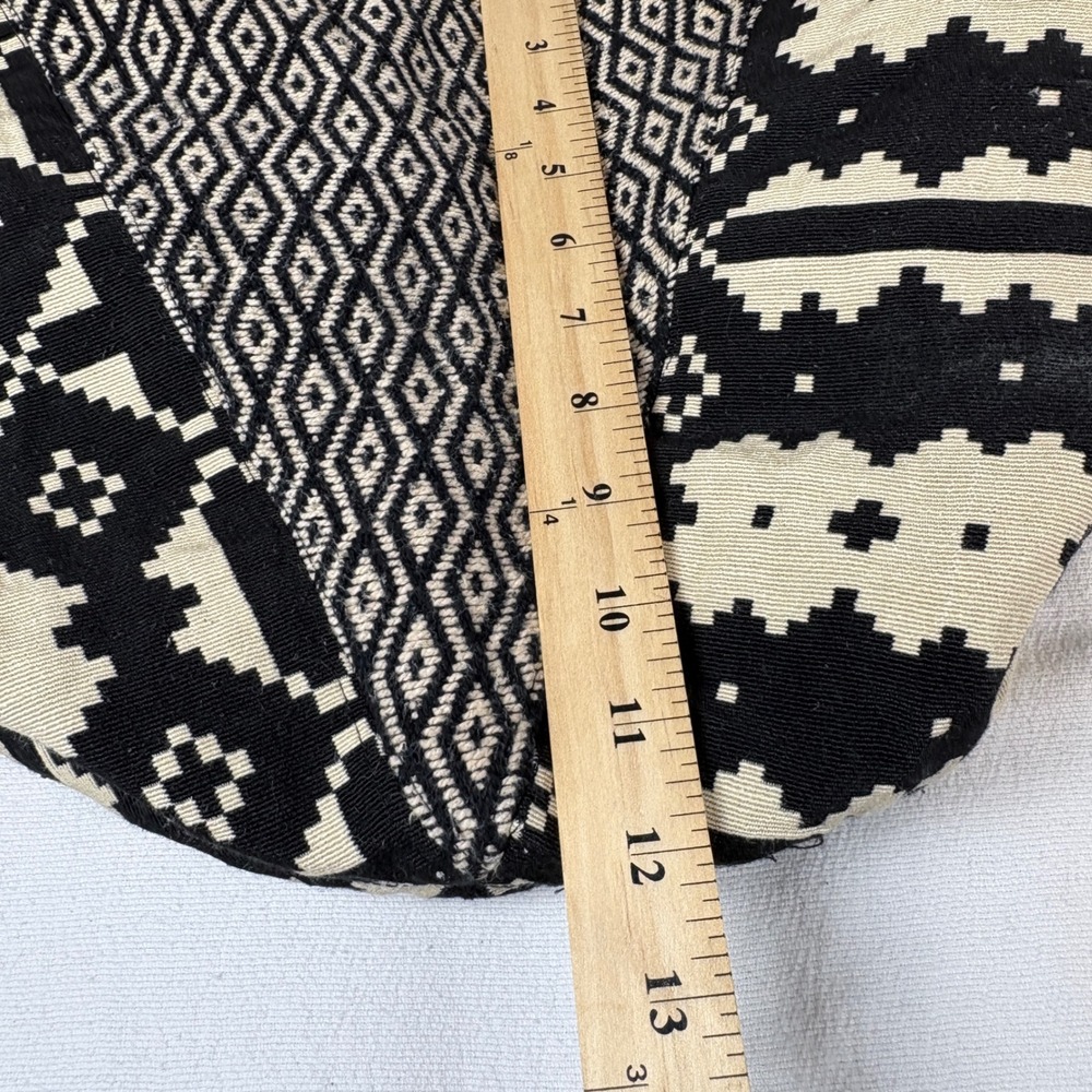 Stela 9 Shiva Boho Hobo Bag Geometric Black Ivory Braided Handle Shoulder Bag - Picture 12 of 16